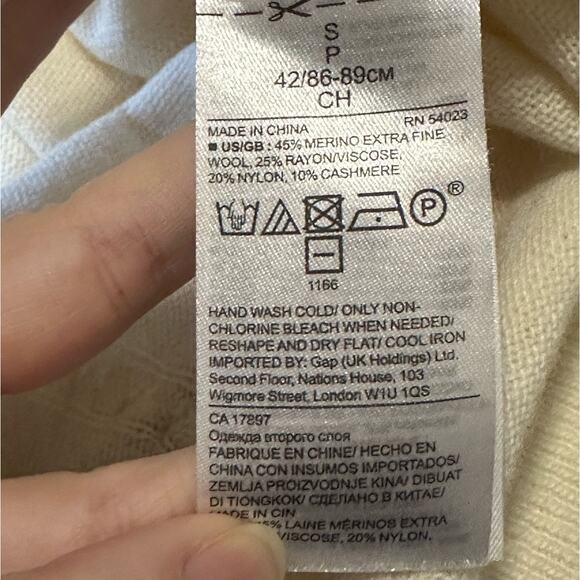 Banana Republic BR Wool Cream Sweater Knit Rope Accent size S Filpucci Italian - Picture 9 of 10